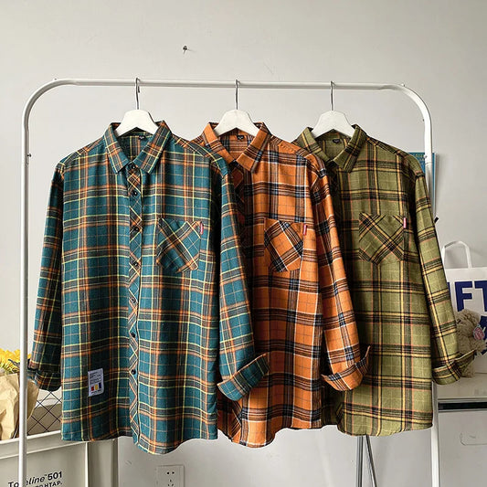 Men's Flannel Plaid Shirt | Long Sleeves Oversized Shirt for Men - hookupcart