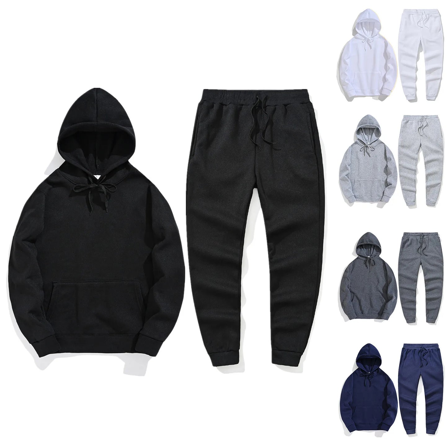 Classic Men Tracksuit - Hooded Sweatshirt and Comfy Pants